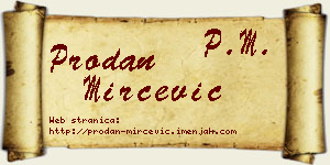 Prodan Mirčević vizit kartica